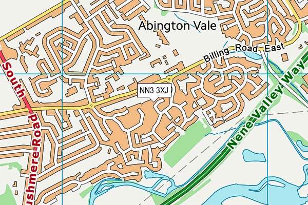 NN3 3XJ map - OS VectorMap District (Ordnance Survey)