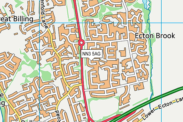 NN3 5AG map - OS VectorMap District (Ordnance Survey)