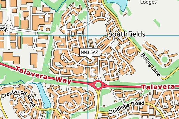 NN3 5AZ map - OS VectorMap District (Ordnance Survey)
