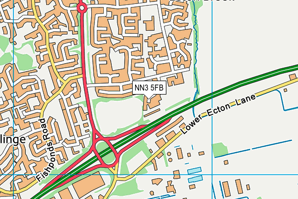 NN3 5FB map - OS VectorMap District (Ordnance Survey)
