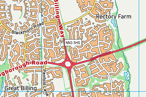 NN3 5HS map - OS VectorMap District (Ordnance Survey)