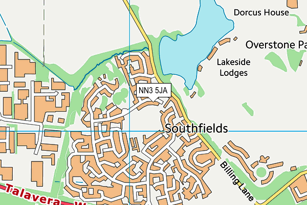 Southfields Playing Field map (NN3 5JA) - OS VectorMap District (Ordnance Survey)