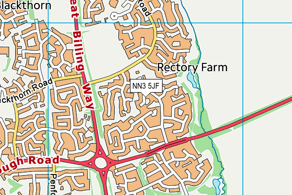NN3 5JF map - OS VectorMap District (Ordnance Survey)