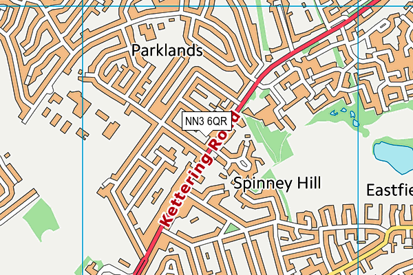 NN3 6QR map - OS VectorMap District (Ordnance Survey)