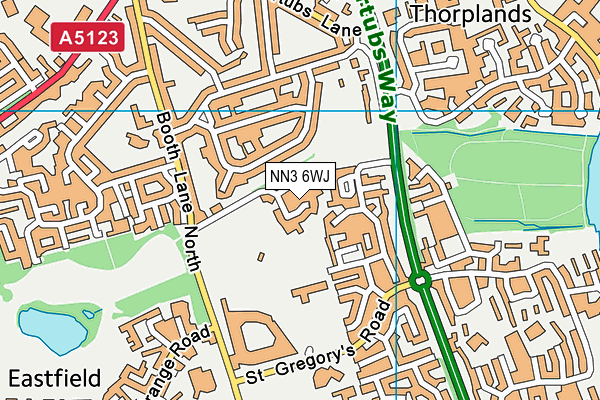 NN3 6WJ map - OS VectorMap District (Ordnance Survey)