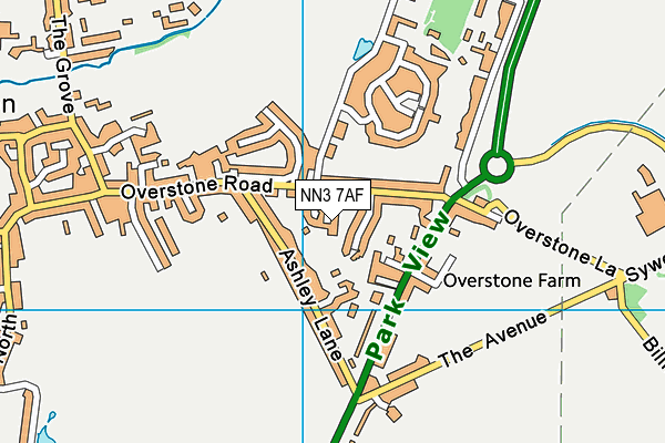NN3 7AF map - OS VectorMap District (Ordnance Survey)