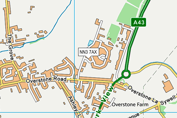NN3 7AX map - OS VectorMap District (Ordnance Survey)