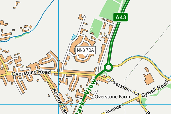 NN3 7DA map - OS VectorMap District (Ordnance Survey)