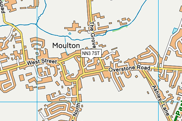 NN3 7ST map - OS VectorMap District (Ordnance Survey)