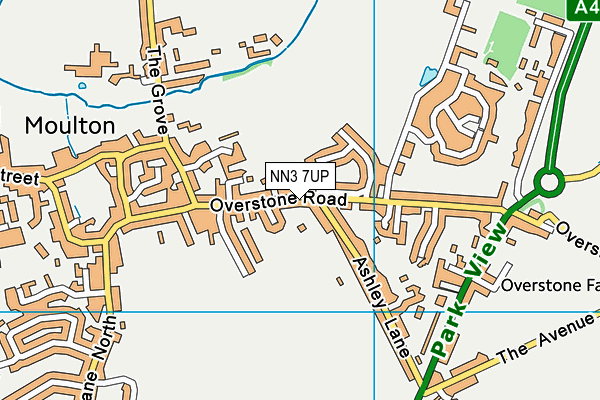 NN3 7UP map - OS VectorMap District (Ordnance Survey)