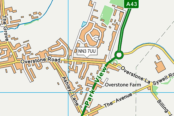 NN3 7UU map - OS VectorMap District (Ordnance Survey)