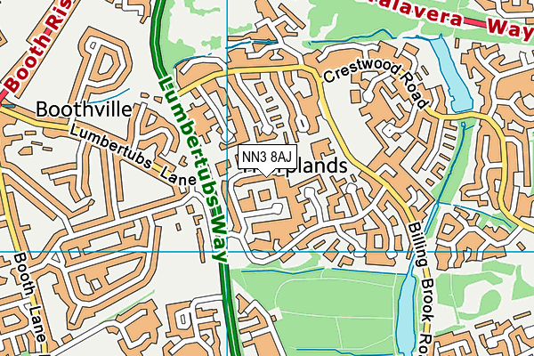 NN3 8AJ map - OS VectorMap District (Ordnance Survey)