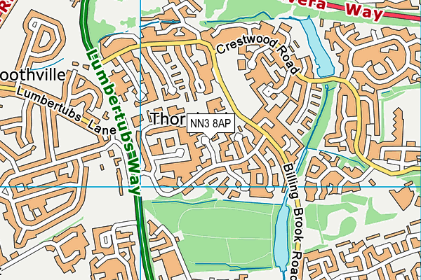 NN3 8AP map - OS VectorMap District (Ordnance Survey)
