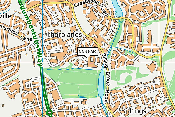 NN3 8AR map - OS VectorMap District (Ordnance Survey)