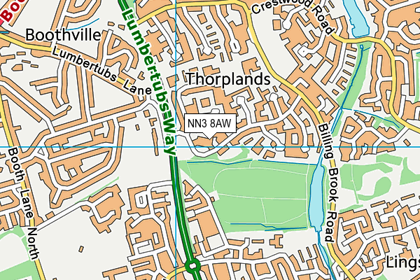 NN3 8AW map - OS VectorMap District (Ordnance Survey)
