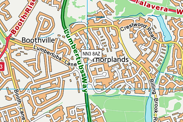NN3 8AZ map - OS VectorMap District (Ordnance Survey)