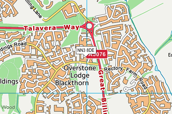 NN3 8DE map - OS VectorMap District (Ordnance Survey)
