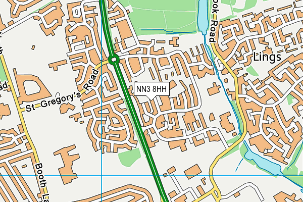 NN3 8HH map - OS VectorMap District (Ordnance Survey)