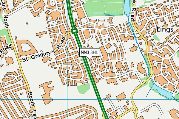 NN3 8HL map - OS VectorMap District (Ordnance Survey)