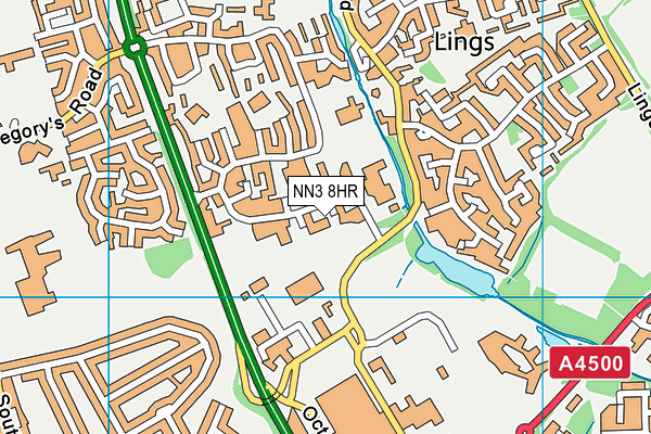 NN3 8HR map - OS VectorMap District (Ordnance Survey)