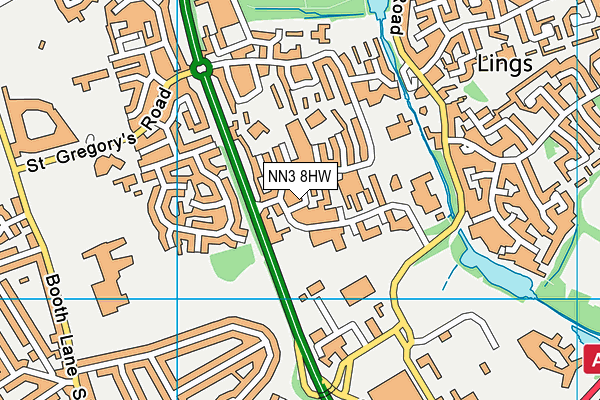 NN3 8HW map - OS VectorMap District (Ordnance Survey)
