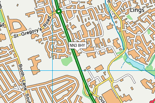 NN3 8HY map - OS VectorMap District (Ordnance Survey)