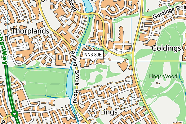 NN3 8JE map - OS VectorMap District (Ordnance Survey)