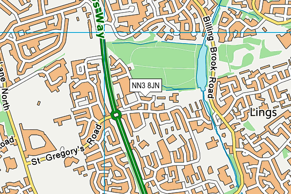 NN3 8JN map - OS VectorMap District (Ordnance Survey)