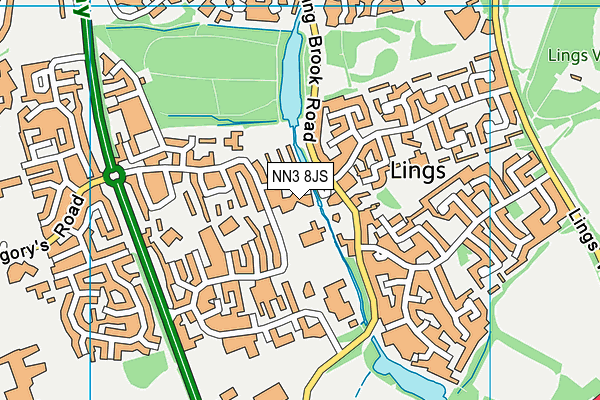 NN3 8JS map - OS VectorMap District (Ordnance Survey)