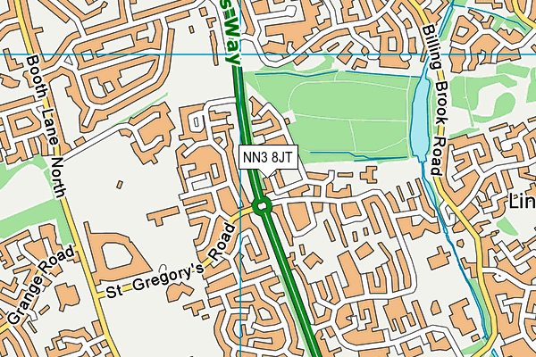 NN3 8JT map - OS VectorMap District (Ordnance Survey)