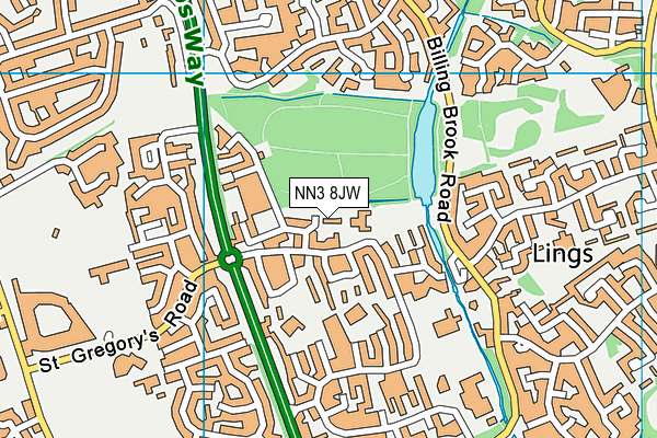 NN3 8JW map - OS VectorMap District (Ordnance Survey)