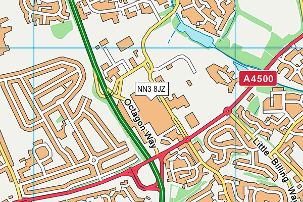 Puregym (Northampton Weston Favell) map (NN3 8JZ) - OS VectorMap District (Ordnance Survey)