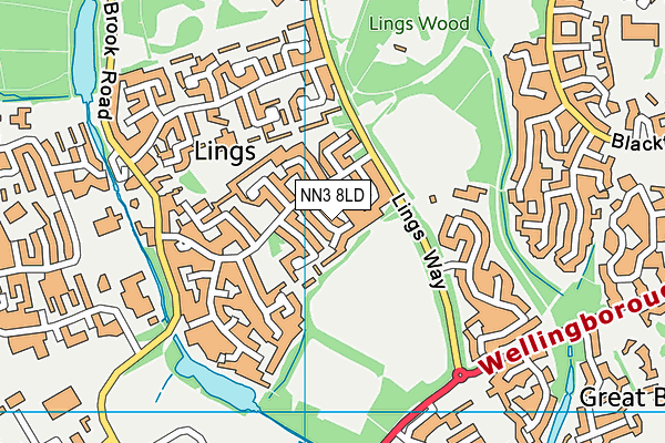 NN3 8LD map - OS VectorMap District (Ordnance Survey)
