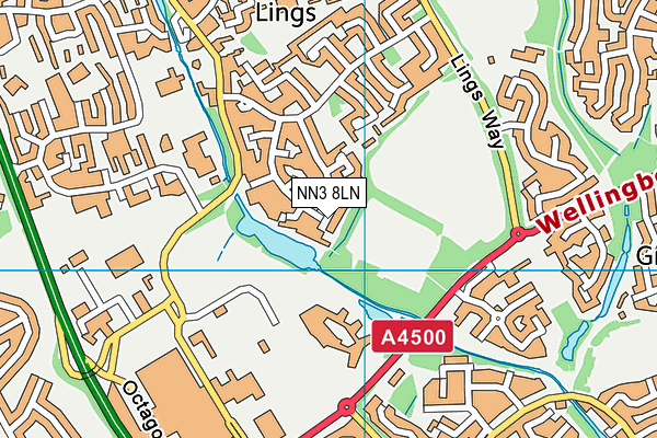 NN3 8LN map - OS VectorMap District (Ordnance Survey)