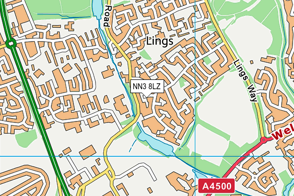 NN3 8LZ map - OS VectorMap District (Ordnance Survey)