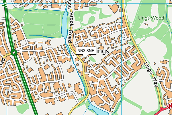 NN3 8NE map - OS VectorMap District (Ordnance Survey)