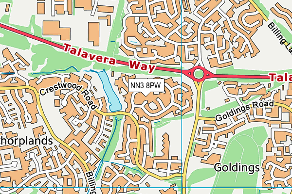 NN3 8PW map - OS VectorMap District (Ordnance Survey)