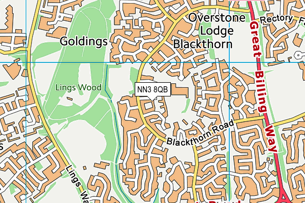 NN3 8QB map - OS VectorMap District (Ordnance Survey)