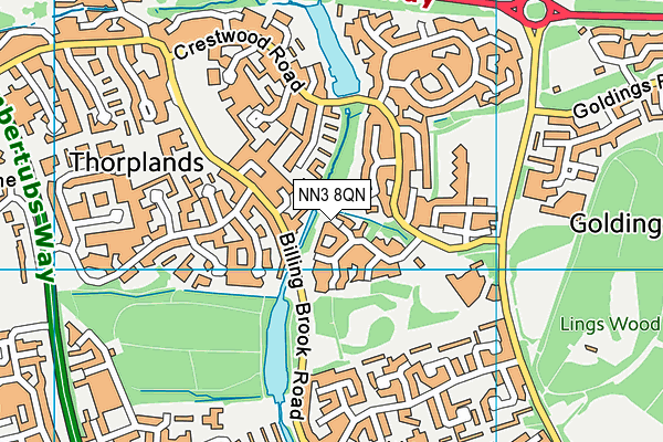 NN3 8QN map - OS VectorMap District (Ordnance Survey)