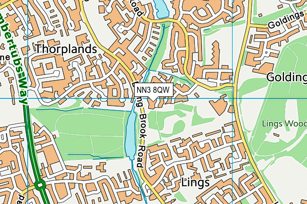 NN3 8QW map - OS VectorMap District (Ordnance Survey)