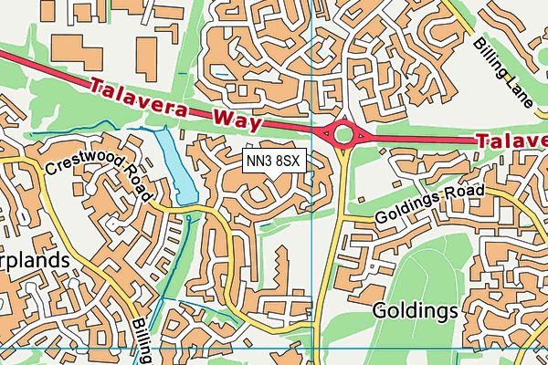 NN3 8SX map - OS VectorMap District (Ordnance Survey)
