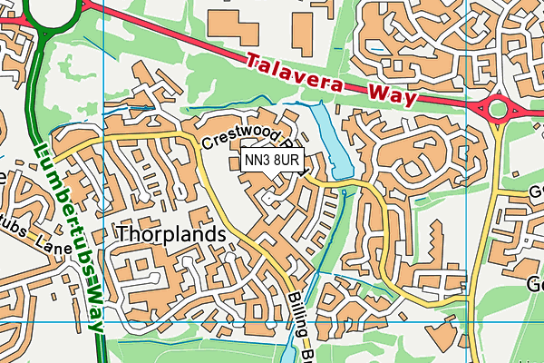 NN3 8UR map - OS VectorMap District (Ordnance Survey)