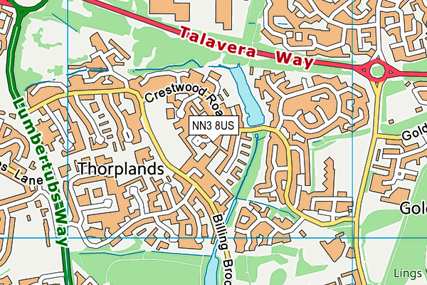 NN3 8US map - OS VectorMap District (Ordnance Survey)