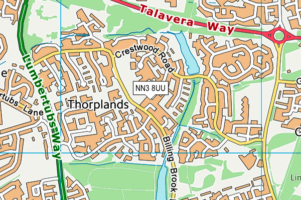 NN3 8UU map - OS VectorMap District (Ordnance Survey)