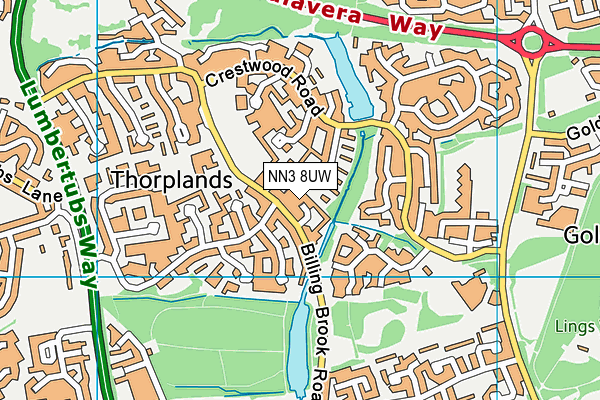 NN3 8UW map - OS VectorMap District (Ordnance Survey)