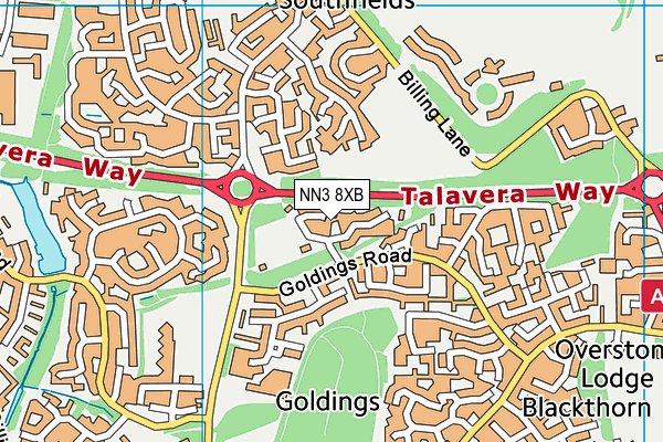 NN3 8XB map - OS VectorMap District (Ordnance Survey)