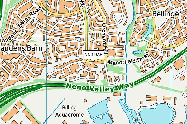 NN3 9AE map - OS VectorMap District (Ordnance Survey)