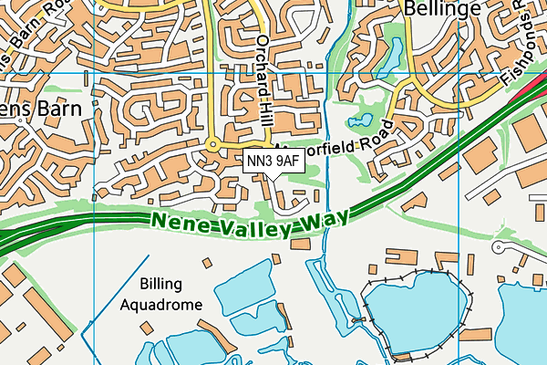 NN3 9AF map - OS VectorMap District (Ordnance Survey)