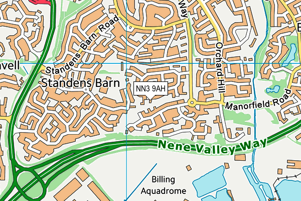 NN3 9AH map - OS VectorMap District (Ordnance Survey)