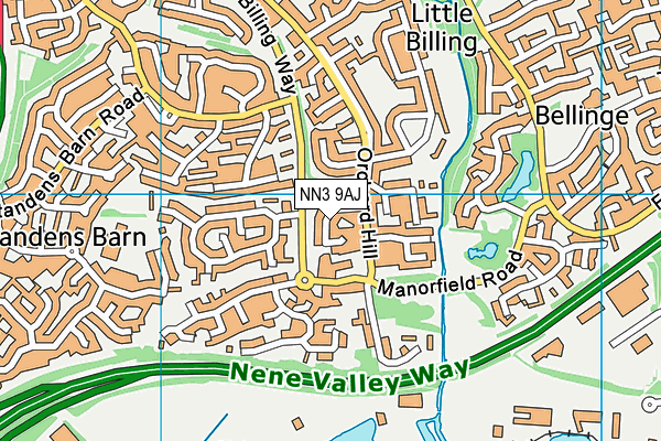 NN3 9AJ map - OS VectorMap District (Ordnance Survey)